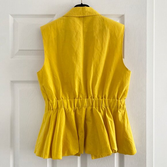Ulla Johnson "Beatriz" Linen Vest in Yellow, size Small - Picture 9 of 10